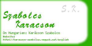 szabolcs karacson business card
